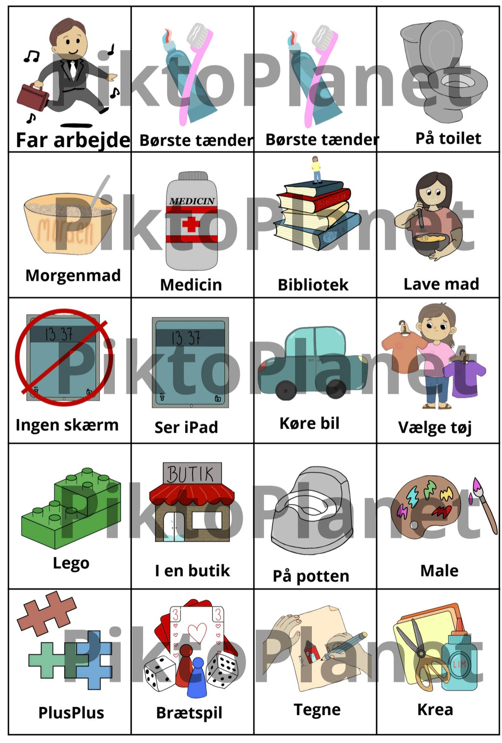 Hverdagspiktogrammer - pige
