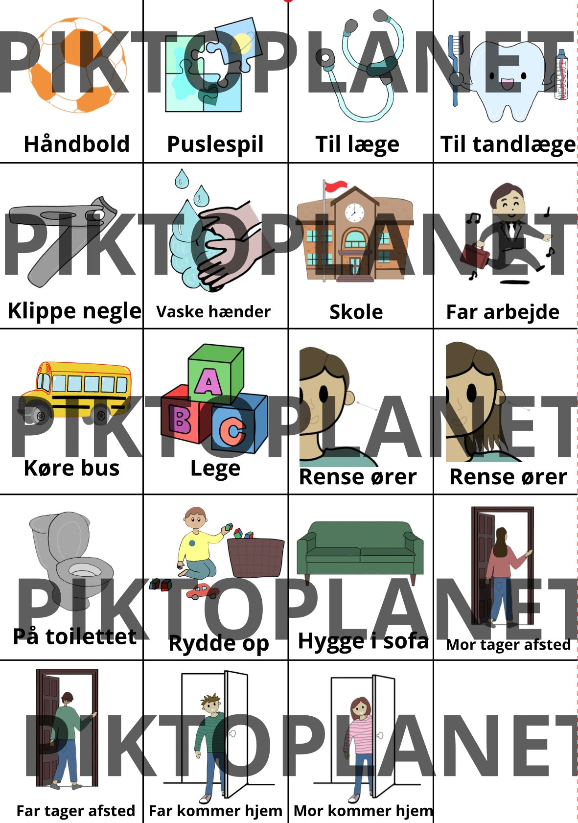 Hverdagspiktogrammer - dreng & pige