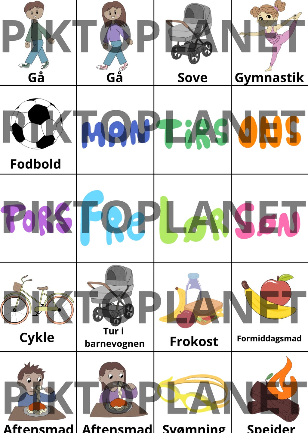 Hverdagspiktogrammer - dreng & pige