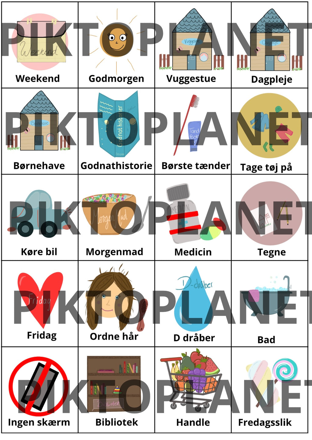 Hverdagspiktogrammer - dreng & pige