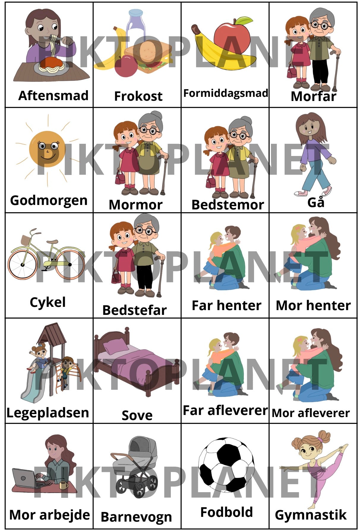 Hverdagspiktogrammer - pige