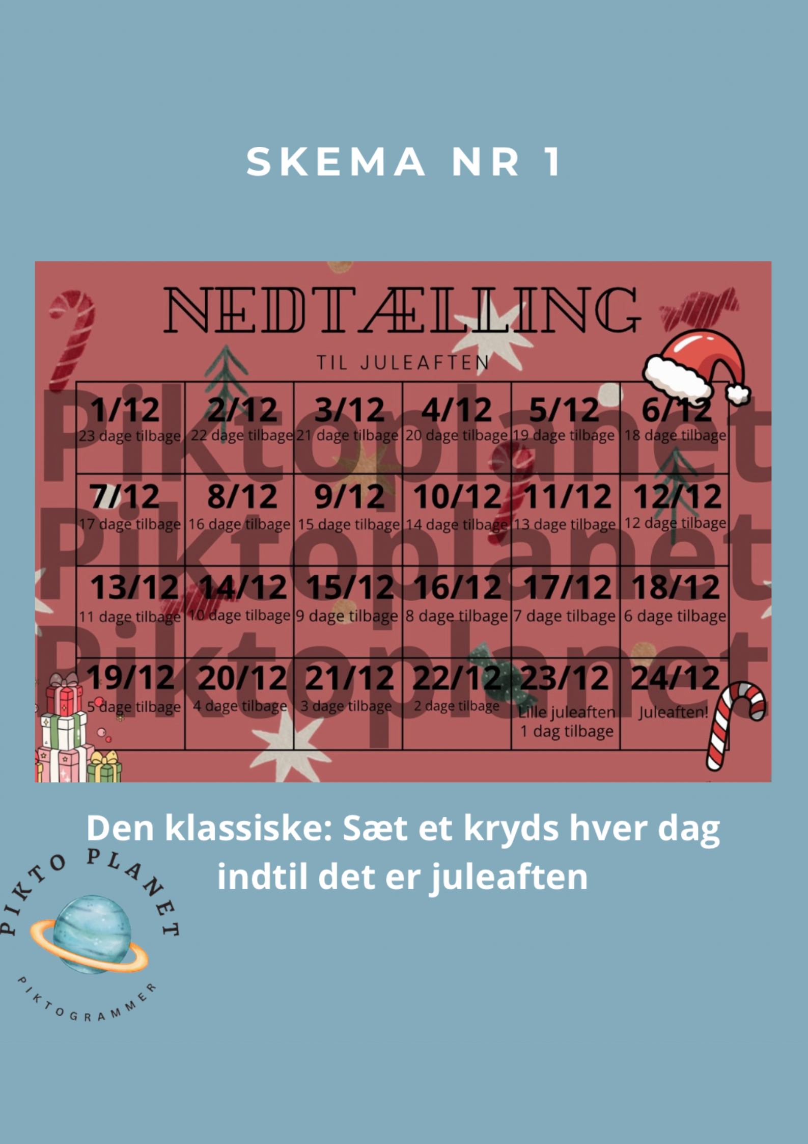 Nedtællingsskema - Jul